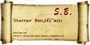 Sterner Benjámin névjegykártya